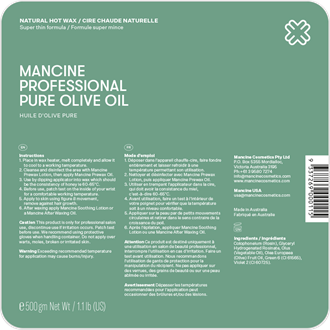 Mancine Hot Wax Pure Olive Oil - 500g